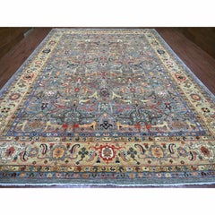 11'7"x15'5" Gray Peshawar with Bijar Garus Design Hand Knotted Wool Oriental Rug