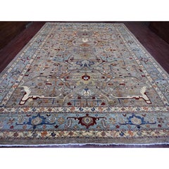 11'7"x15'7" Gray Peshawar with Bijar Garus Design Hand Knotted Wool Oriental Rug