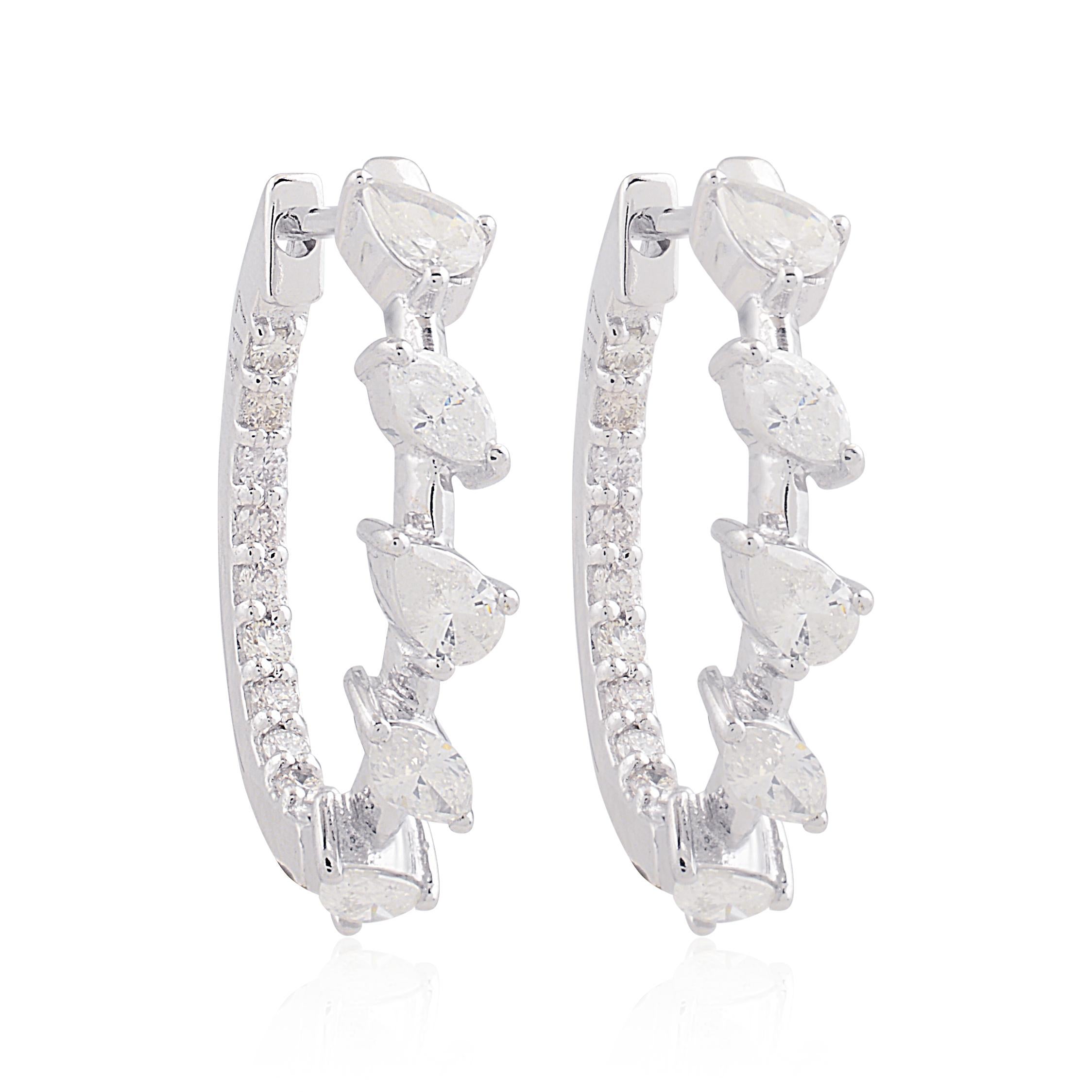 Adorn yourself with the exquisite brilliance of these 1.18 Carat Diamond Pave Huggies Hoop Earrings, crafted in solid 10k White Gold. These earrings epitomize modern luxury and timeless elegance, making them a captivating addition to any jewelry