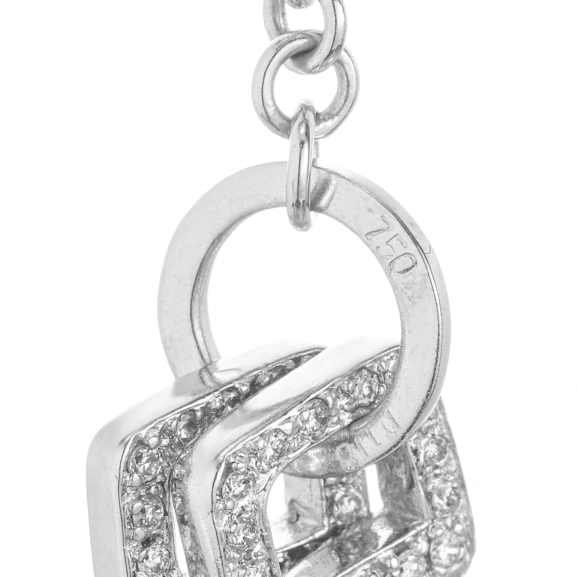 1.18 Carat Diamond White Gold Pave Keys Pendant In condizioni ottime in vendita a Stamford, CT