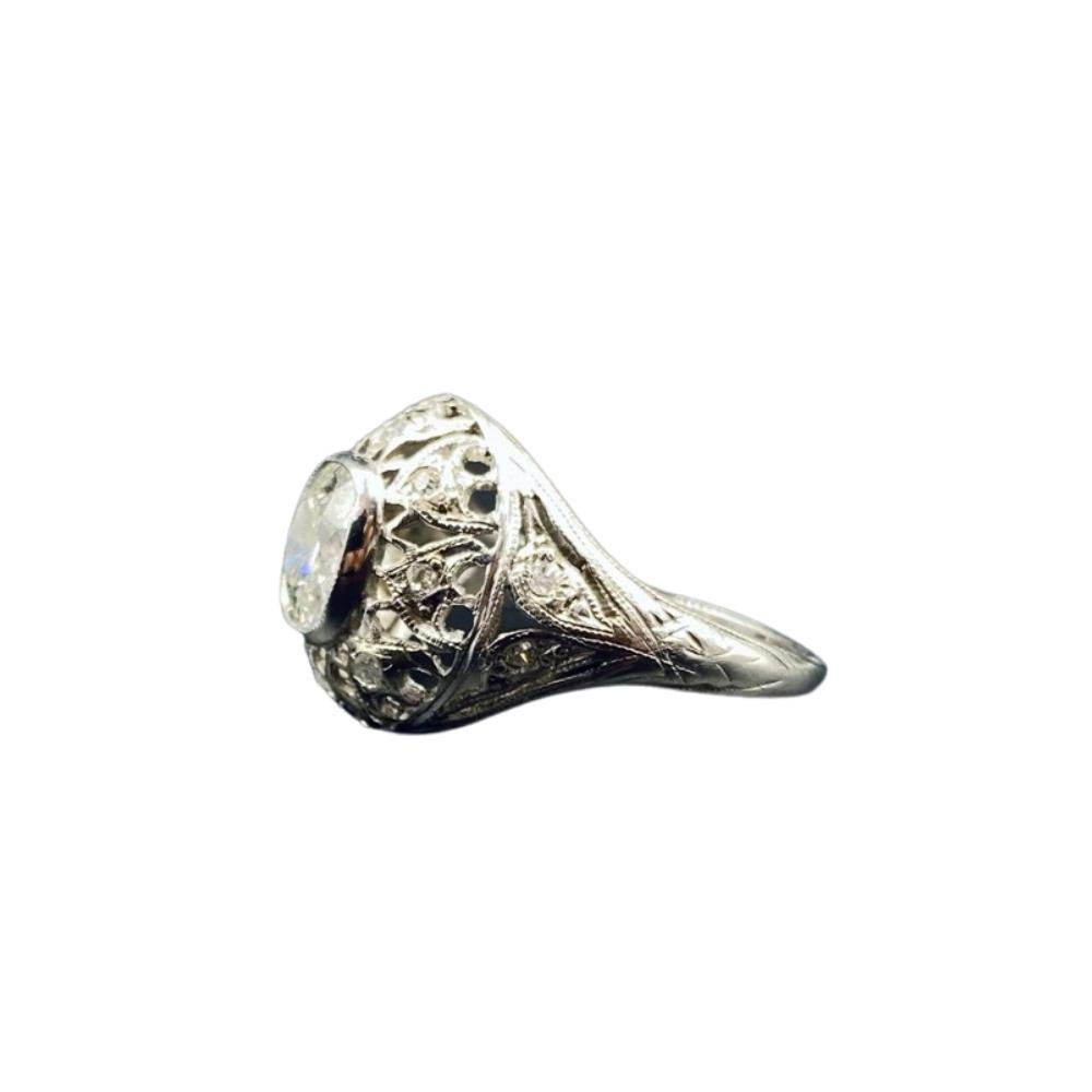 1.18 Carat I Si1 Old Mine Diamond Edwardian Antique Ring In Good Condition In New York, NY