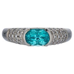 1.18 Carat Paraiba Tourmaline Diamond Platinum Ring