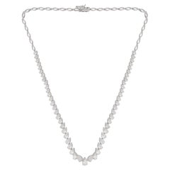 11.8 Carat SI/HI Pear Diamond Necklace 14 Karat White Gold Handmade Fine Jewelry