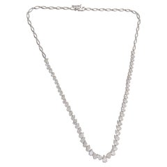 11.8 Carat SI/HI Pear Diamond Necklace 18 Karat White Gold Handmade Fine Jewelry (Collier de diamants poires SI/HI de 11,8 carats, or blanc 18 carats, fait à la main)