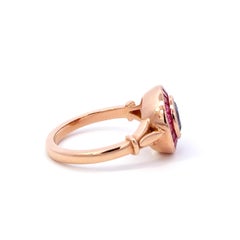 1.18 Carat Tanzanite and Pink Sapphire Rose Gold Target Cocktail Ring