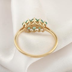 1.18 Carat Zambian Emerald 0.34 Carat SI/H Diamond Ring 14 Karat Yellow Gold
