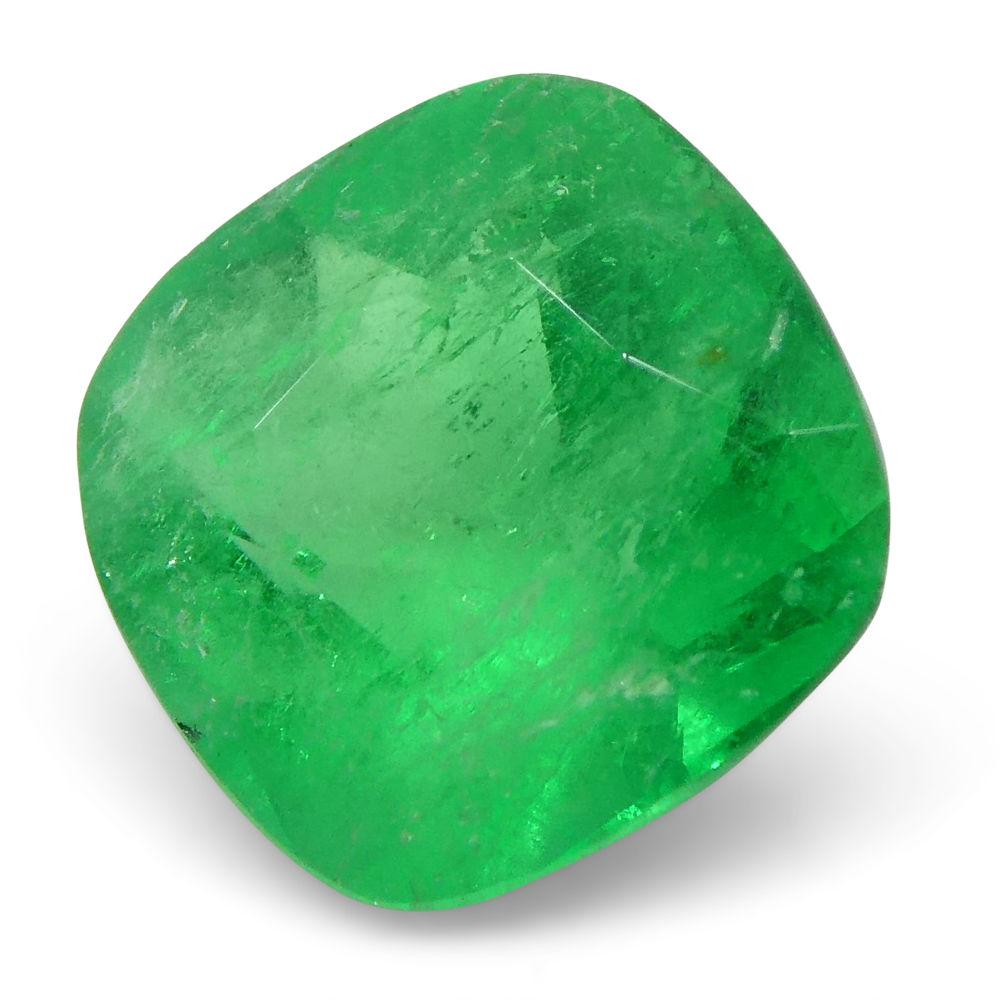 1,18 ct Cushion Smaragd GIA zertifiziert kolumbianischen F1/Minor im Angebot 1