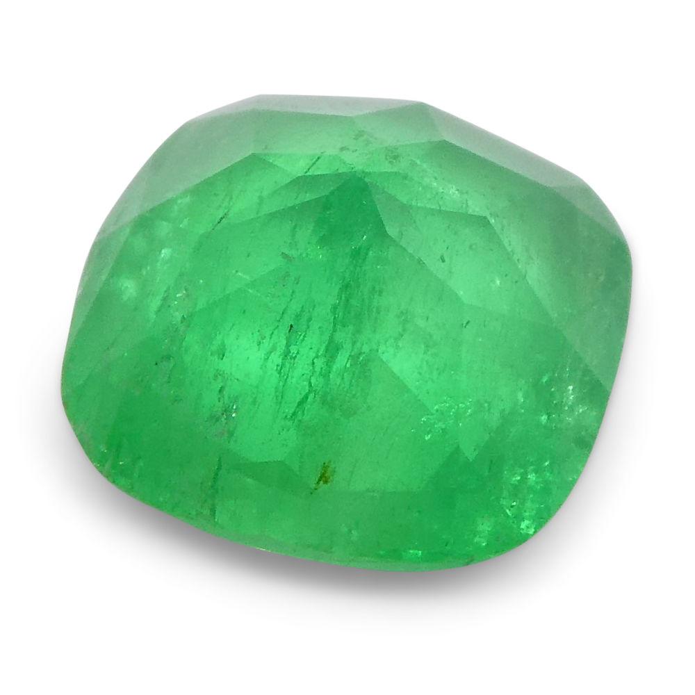 1,18 ct Cushion Smaragd GIA zertifiziert kolumbianischen F1/Minor im Angebot 4