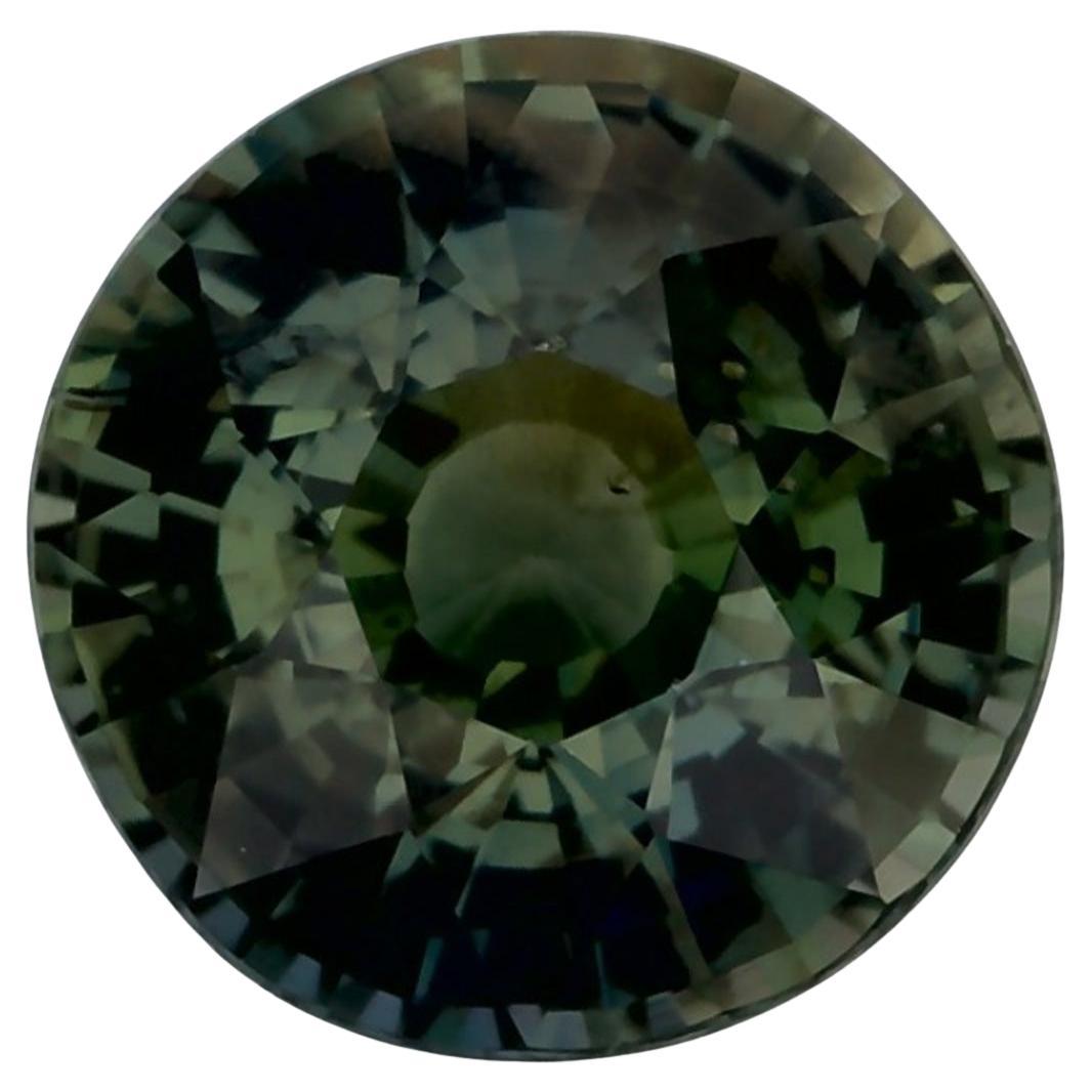 1.18 Ct Green Sapphire Round Loose Gemstone (Saphir vert rond en vrac)
