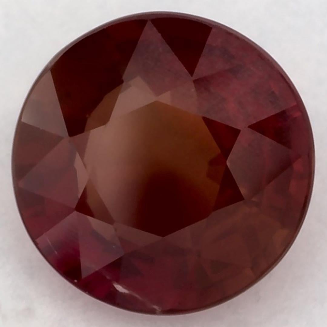 Round Cut 1.18 Ct Ruby Round Loose Gemstone For Sale