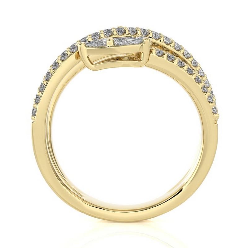 1,18 quilates de diamante redondo de oro amarillo de 18 quilates Anillo de dedo fantasía Colección Clásica. Moderno en venta