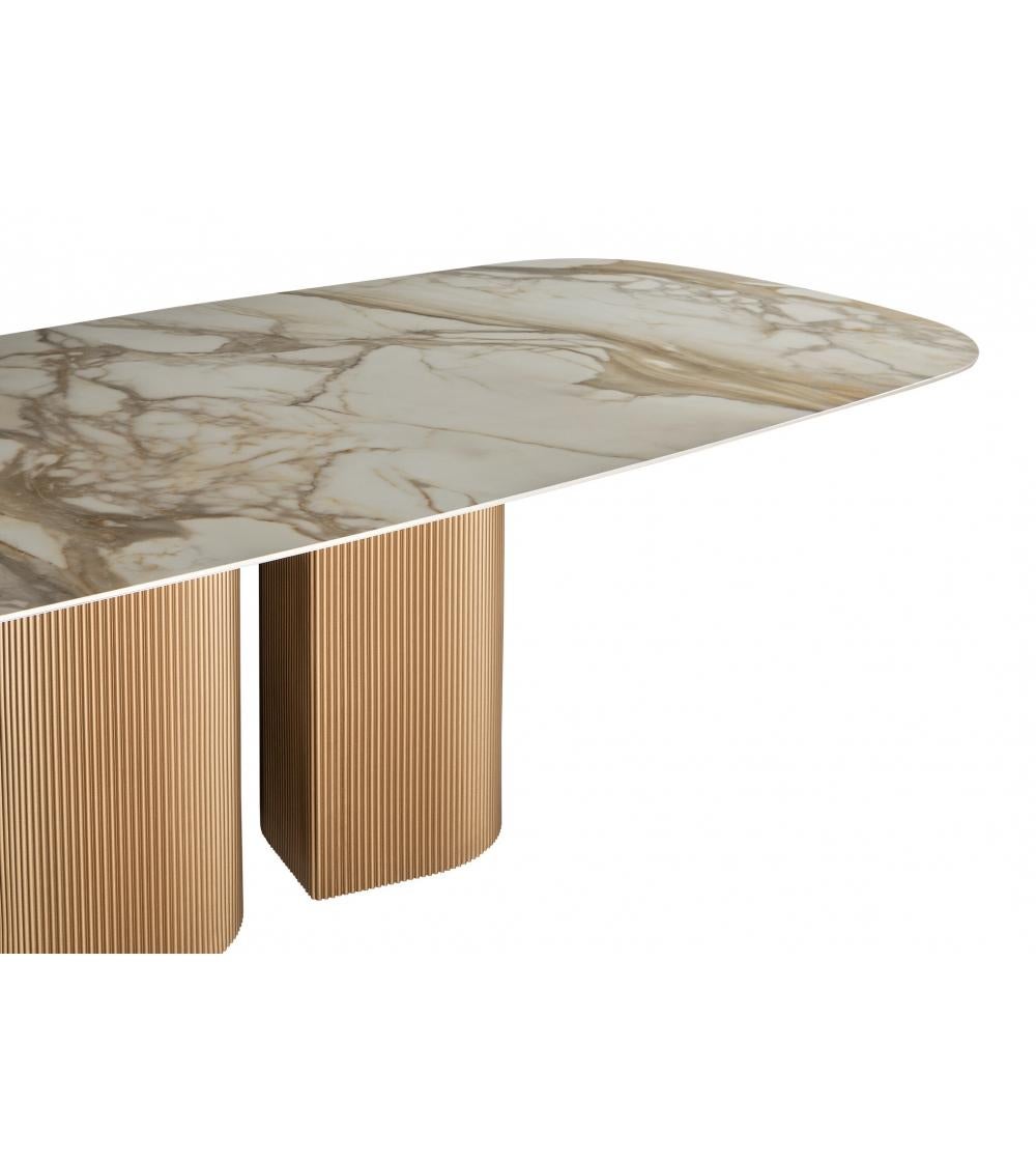 Art Deco Dining Table Featuring Bronze Lacquered Metal Base For Sale