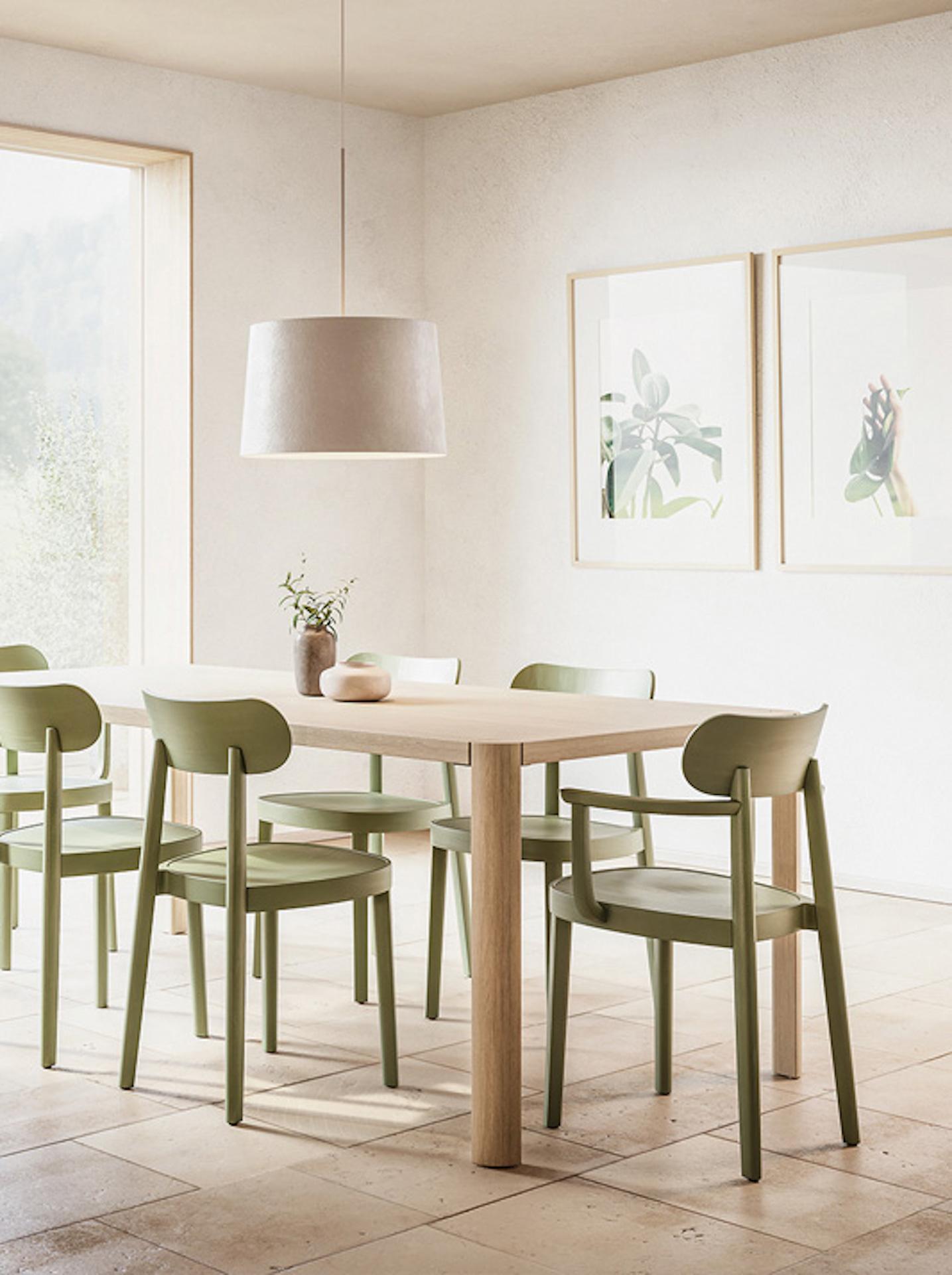 Minimalistic and honest, at the same time elegant and filigree
Minimalistic and honest, at the same time elegant and fine: the 118 chair is a classic wooden chair that adds subtle elegance to any dining table or restaurant. The principle of reducing