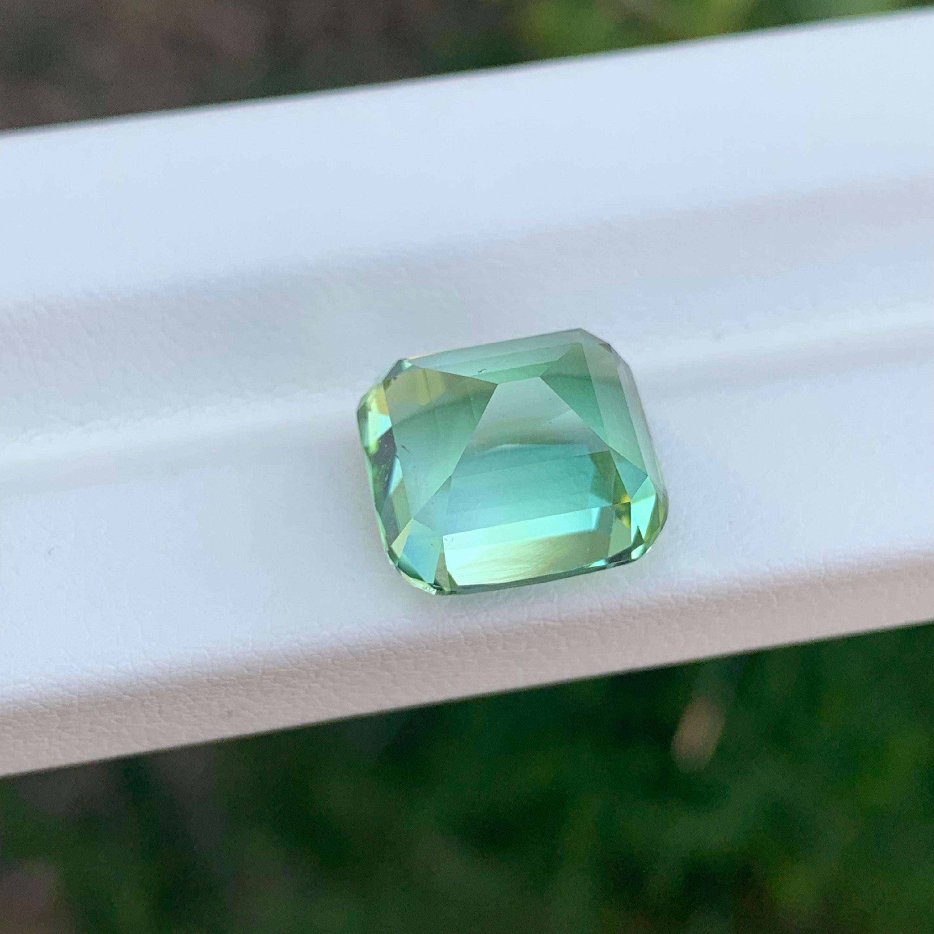 Gema natural suelta de turmalina verde menta en forma de cojín de 11.80 quilates en venta 4