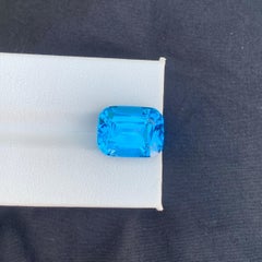 11.80 Carat Natural Loose Swiss Blue Topaz Cushion Cut Brazilian Gemstone
