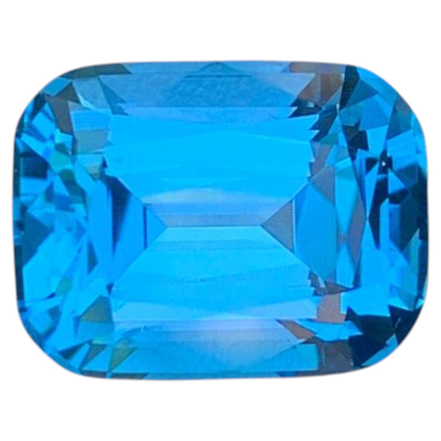 11.80 Carat Natural Loose Swiss Blue Topaz Cushion Cut Brazilian Gemstone