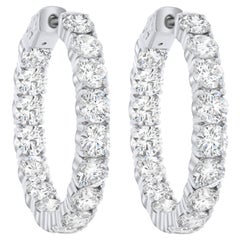 Boucles d'oreilles en or blanc et diamants de 11,80 carats