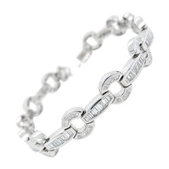 Pulsera de diamantes redondos naturales de 11,82 quilates con certificado IGI Claridad D/VVS Oro de 18 quilates