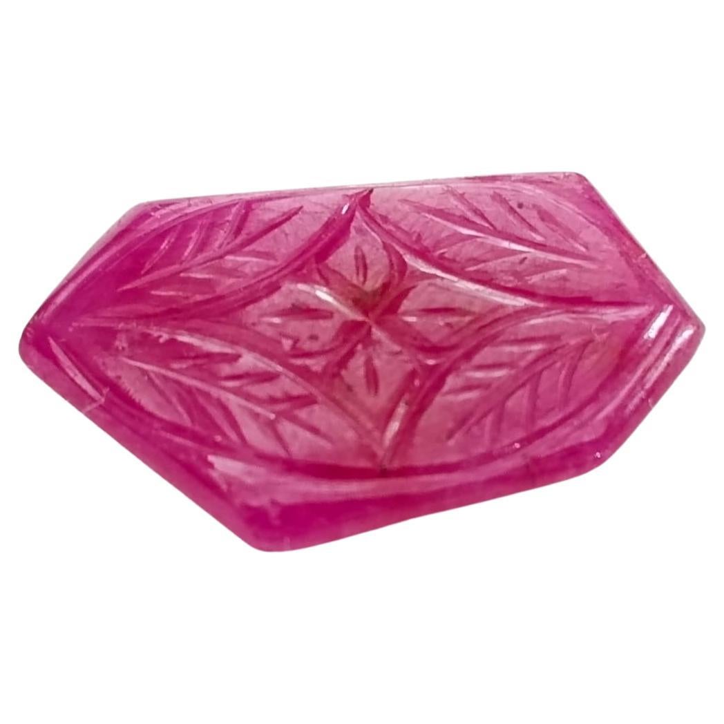 11.82 Carat Natural Ruby Fancy Carving Loose Gemstone  For Sale