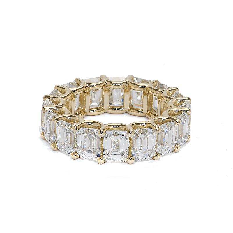 Emerald Cut 11.82cts Parabolic Diamond Eternity Ring (GIA) For Sale