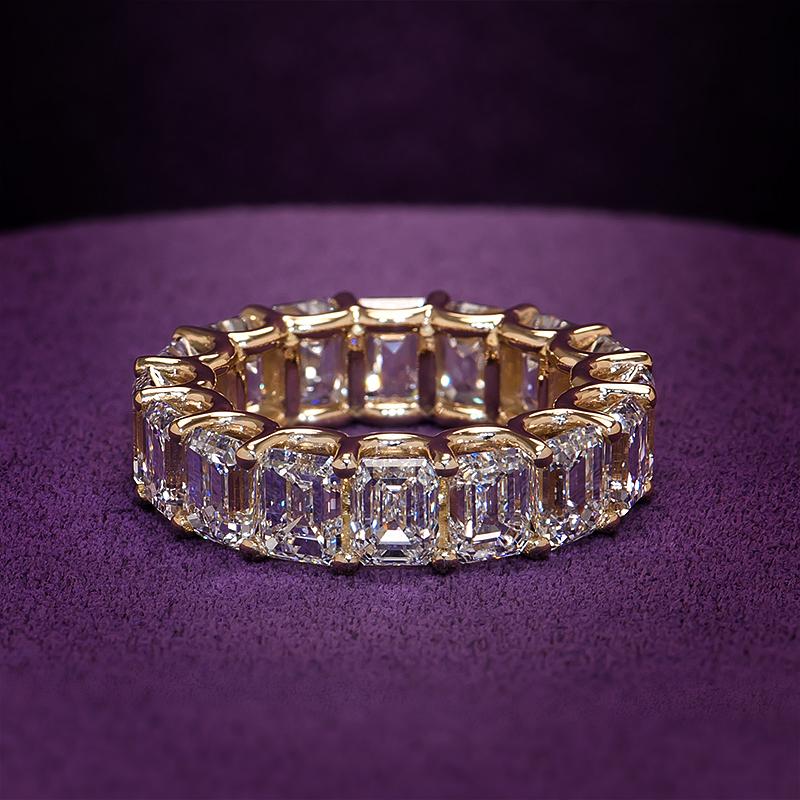 11.82cts Parabolic Diamond Eternity Ring (GIA) In New Condition For Sale In Montréal, CA