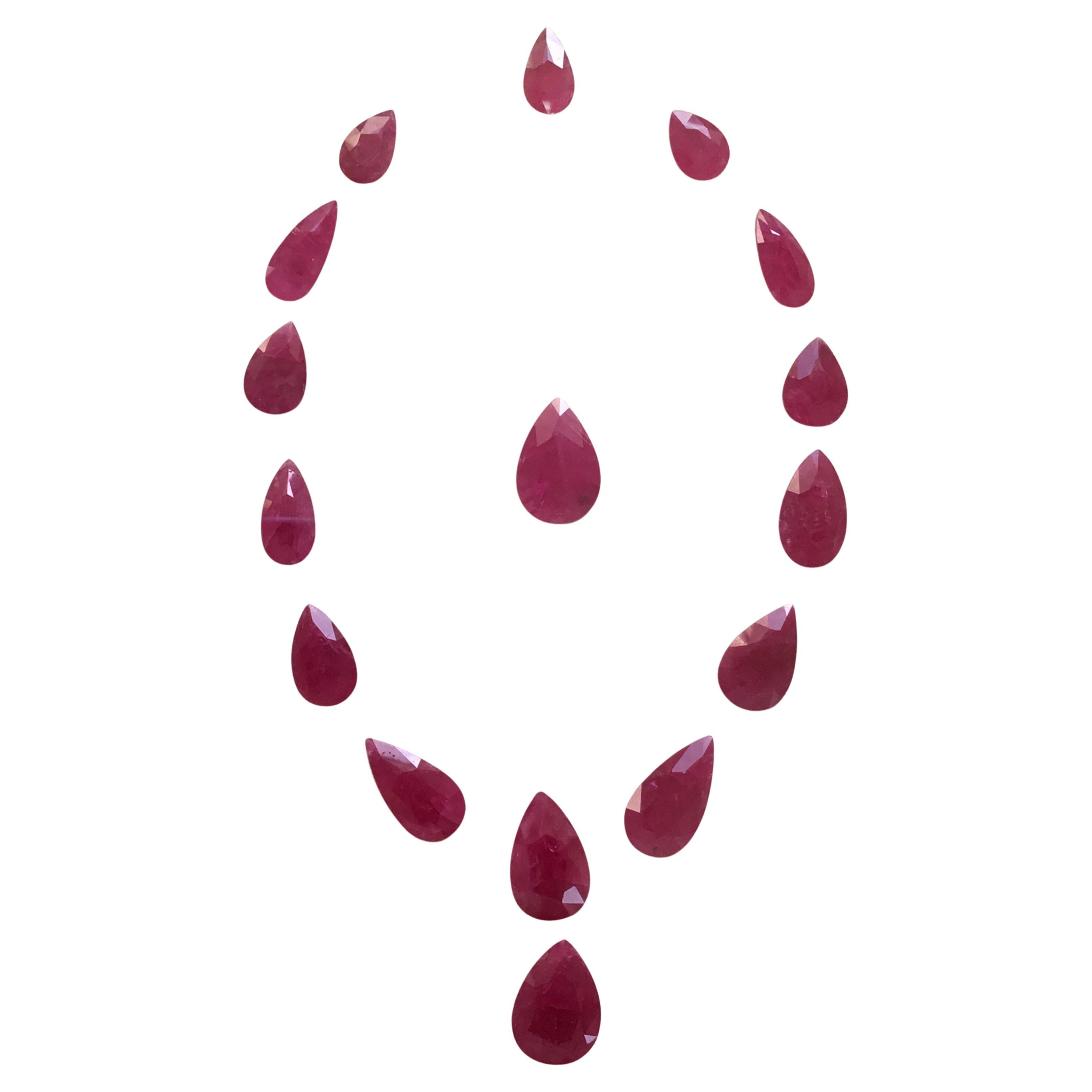 118.36 Carats Ruby Mozambique Pear Faceted Cut stone Layout Heated Natural Gem