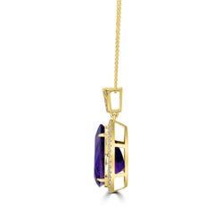 11.84 Carats Uruguay Amethyst and Diamond Pendant