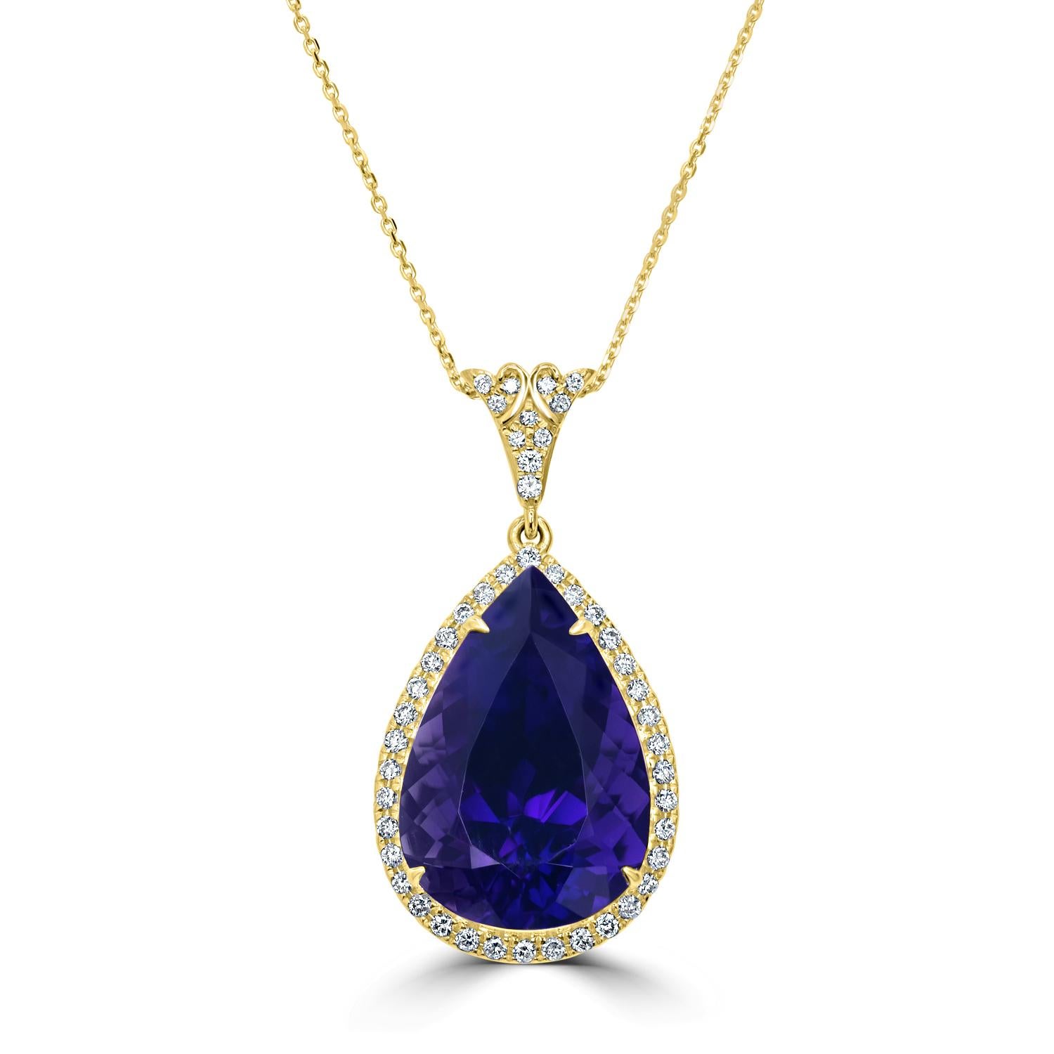 11.84 Carats Uruguay Amethyst and Diamond Pendant In New Condition For Sale In New York, NY