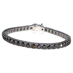 11,85 Karat schwarzes Diamant-Tennisarmband