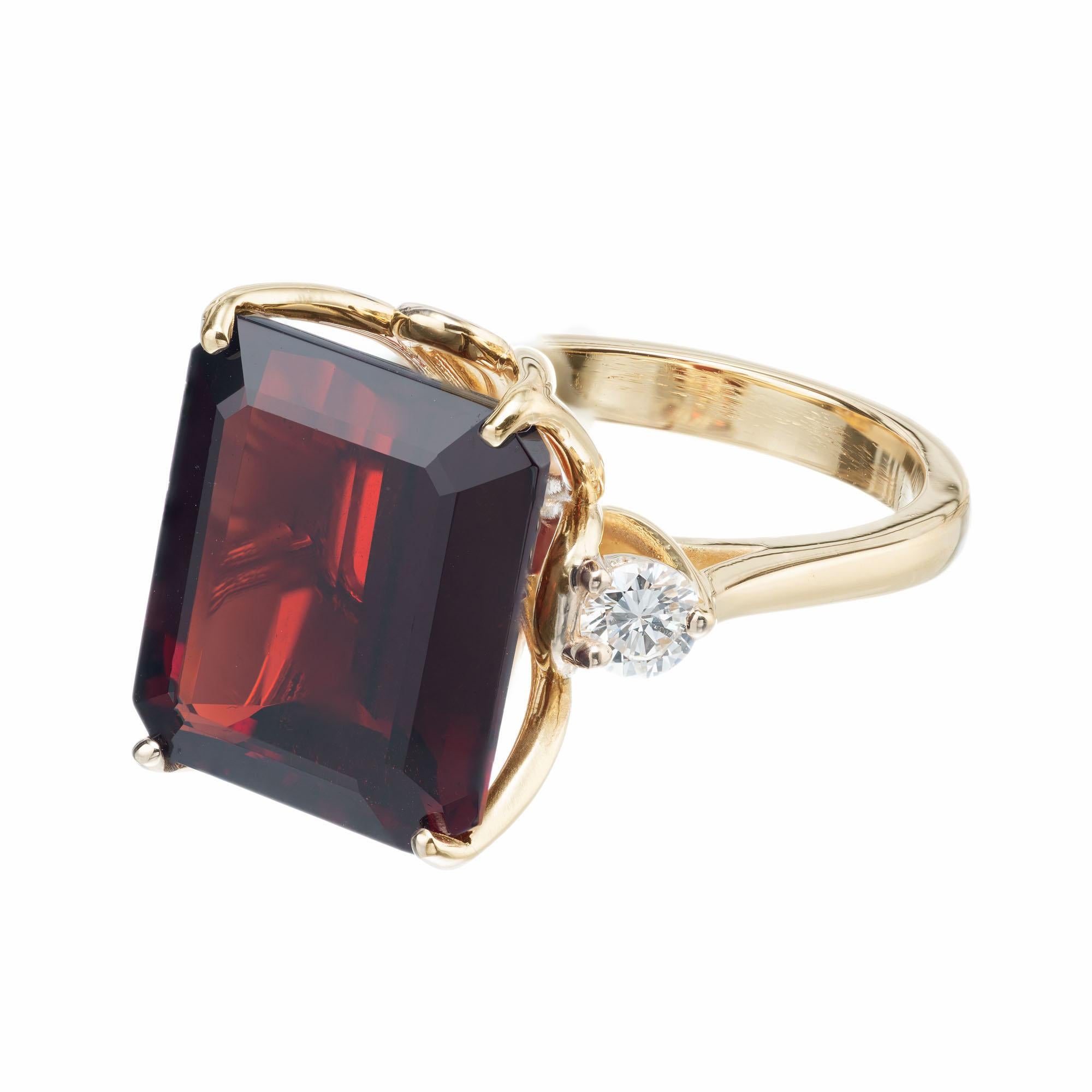 garnet and diamond three stone ring