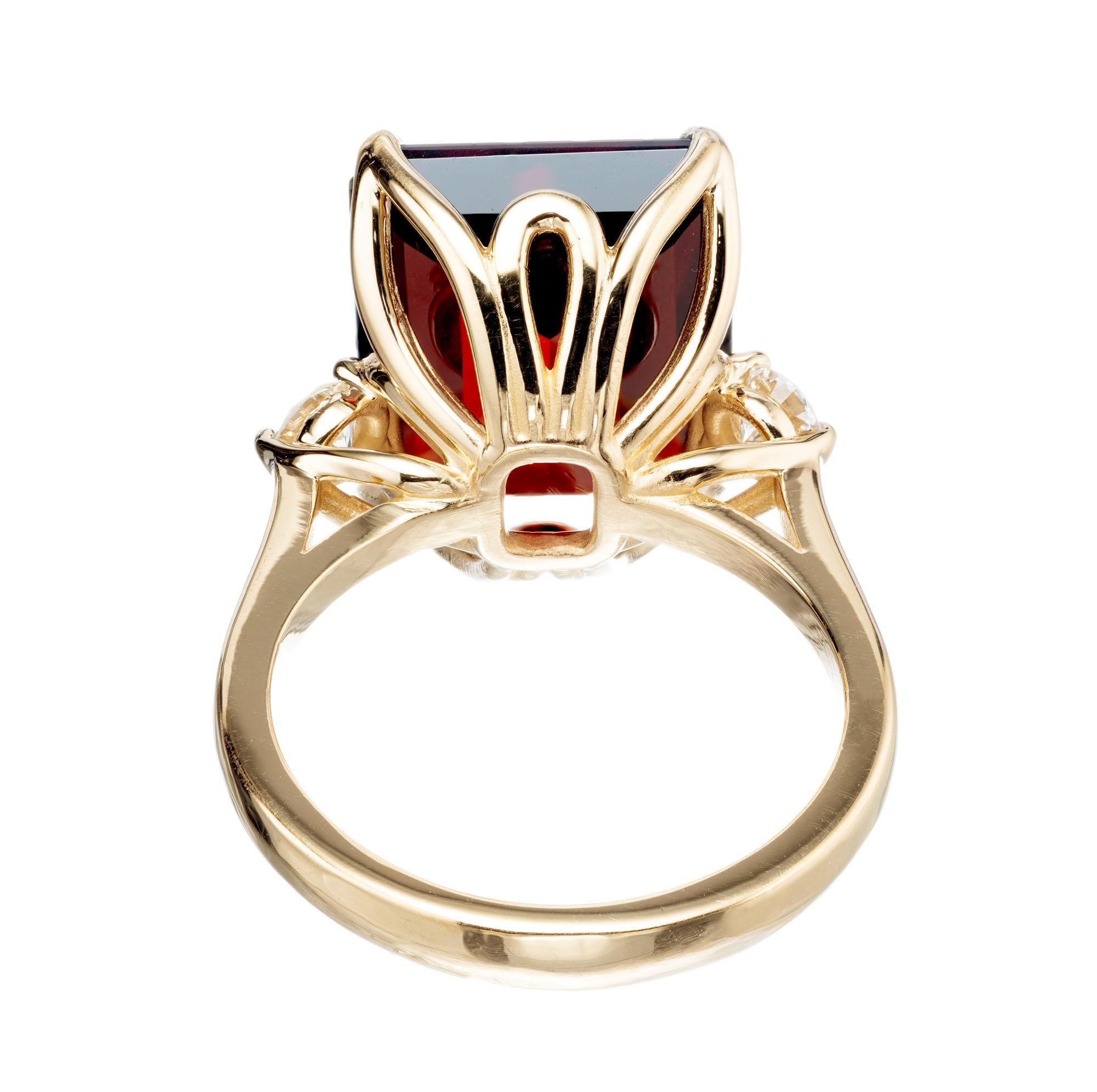 emerald cut garnet engagement rings
