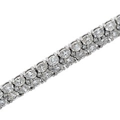 Sebastian Bernards 11.87Ct double row Oval/RD Diamond Platinum Tennis Bracelet