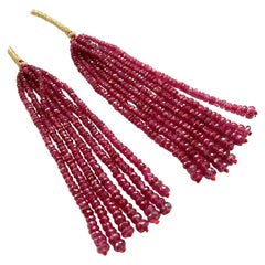 118.70 Carats Mozambique No-Heated Ruby Tassel Faceted Beads Natural Gemstone