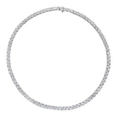 11.88 Carat Total Round Diamond Tennis Necklace