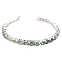 11.88cttw Pink, Green, and Brown Tourmaline Sterling Silver Bracelet