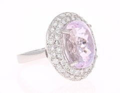 11.89 Carat Kunzite Diamond 14 Karat White Gold Ring