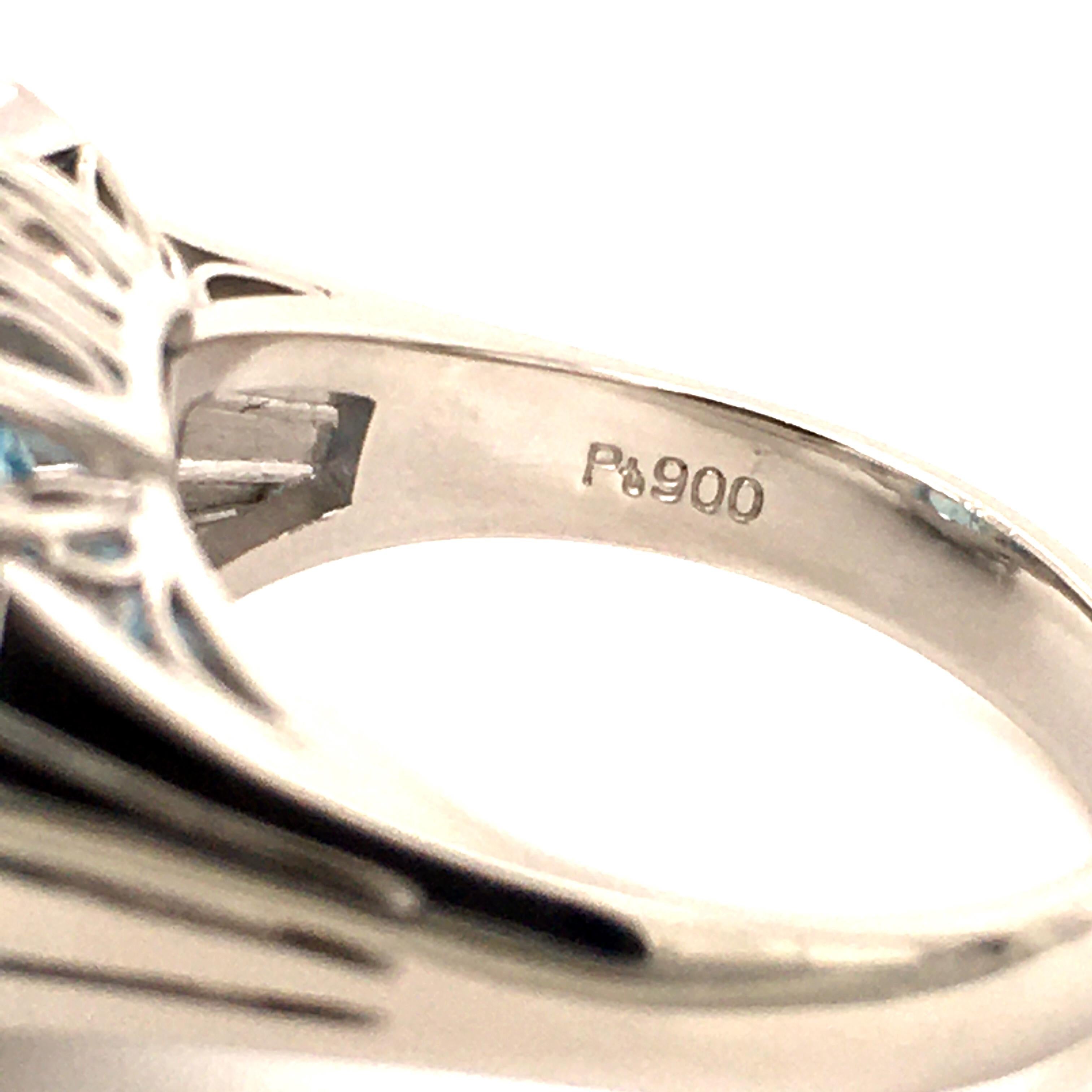 11.89 Carat Aquamarine Ring with Diamonds in Platinum 1
