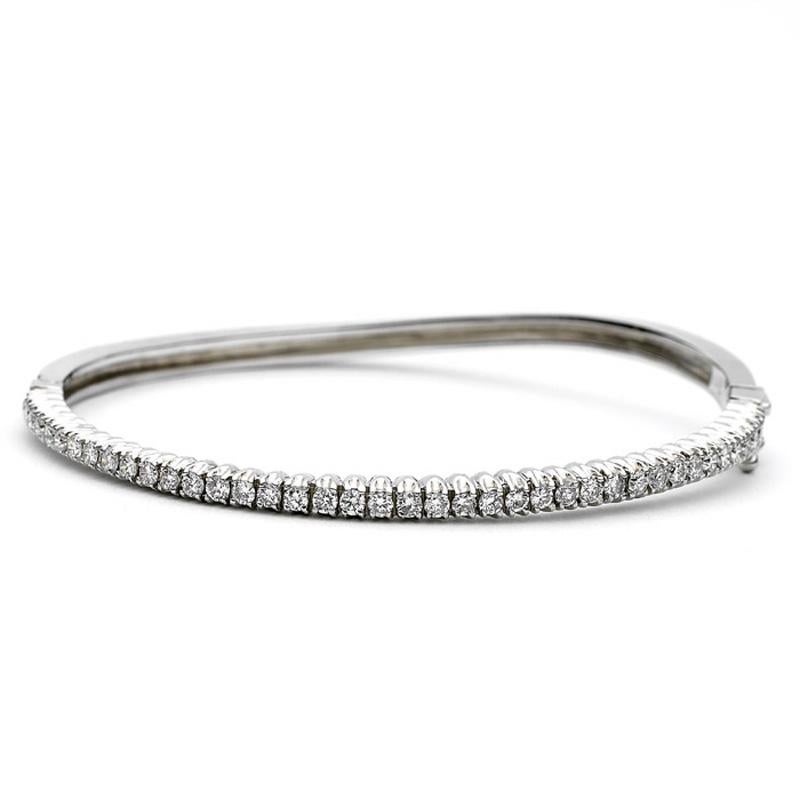 Modern 1.18 Carat Total Weight Diamond Bangle Bracelet, 14 Karat Gold, Ben Dannie For Sale