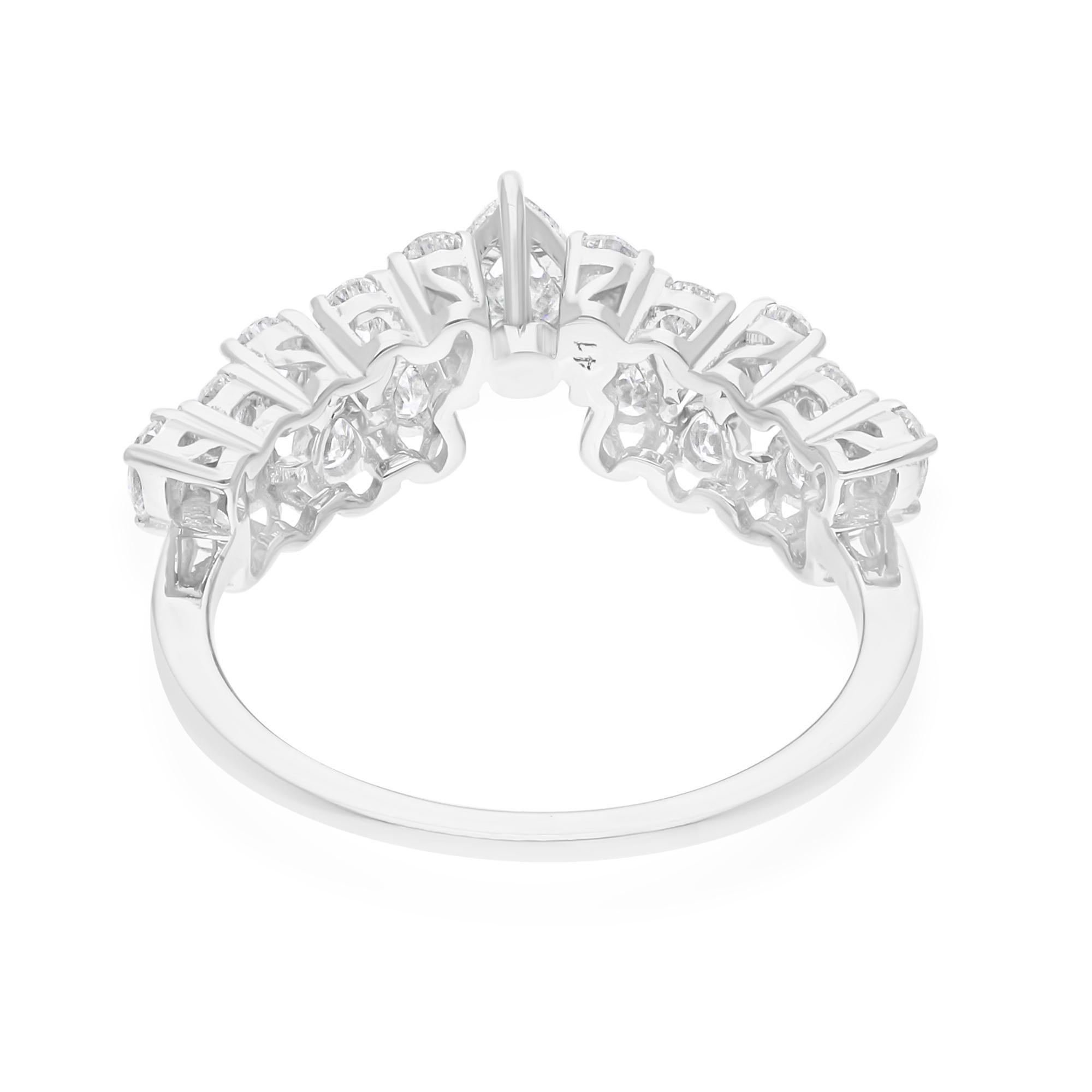 Im Angebot: 1.18Kt Brillant Birnenschliff Diamant dicker Ehering 14 Karat Weißgold () 7