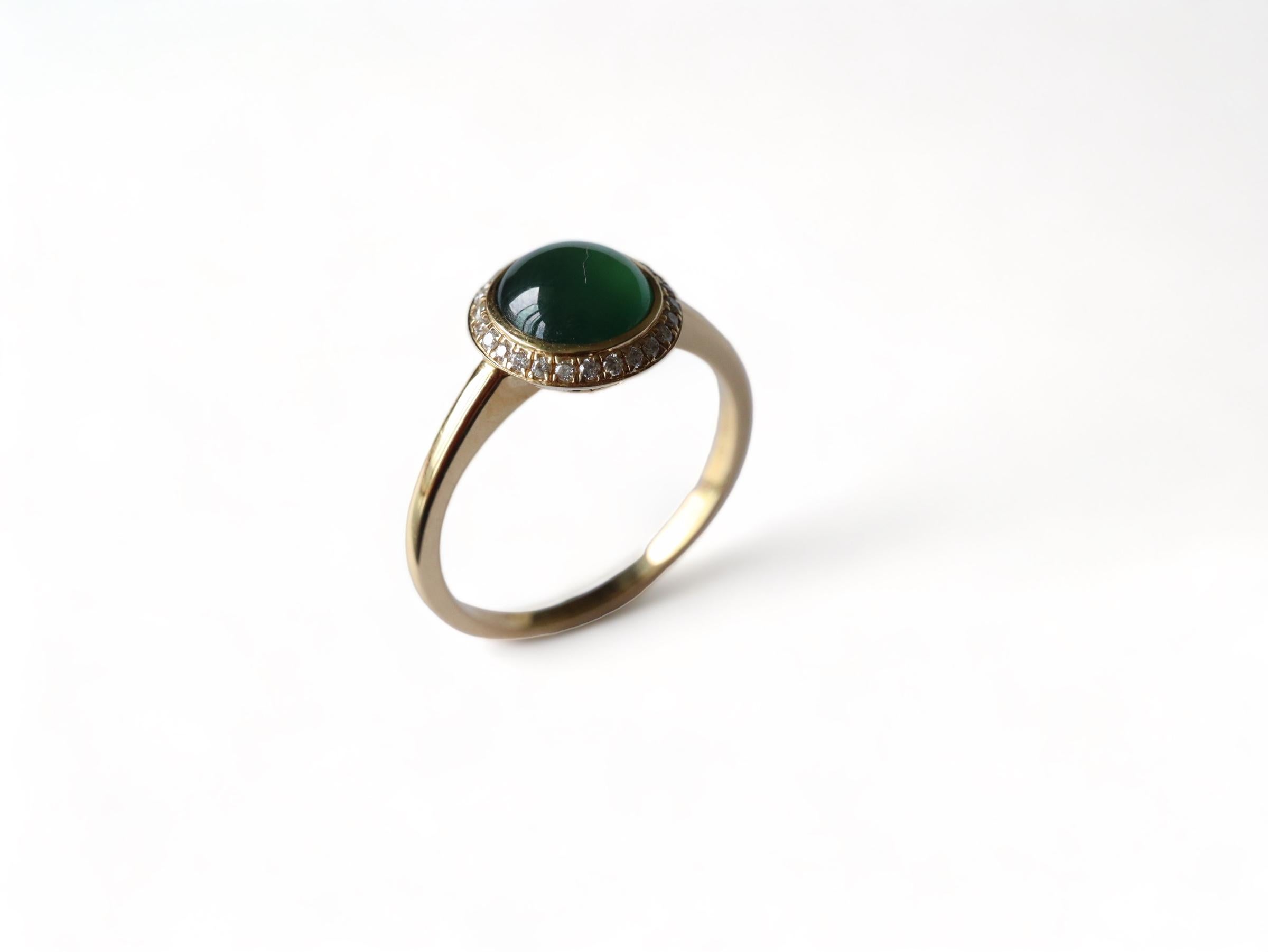 1.18Ct Burma Type A Jadeite Jade Ring in 18k solid gold For Sale 4