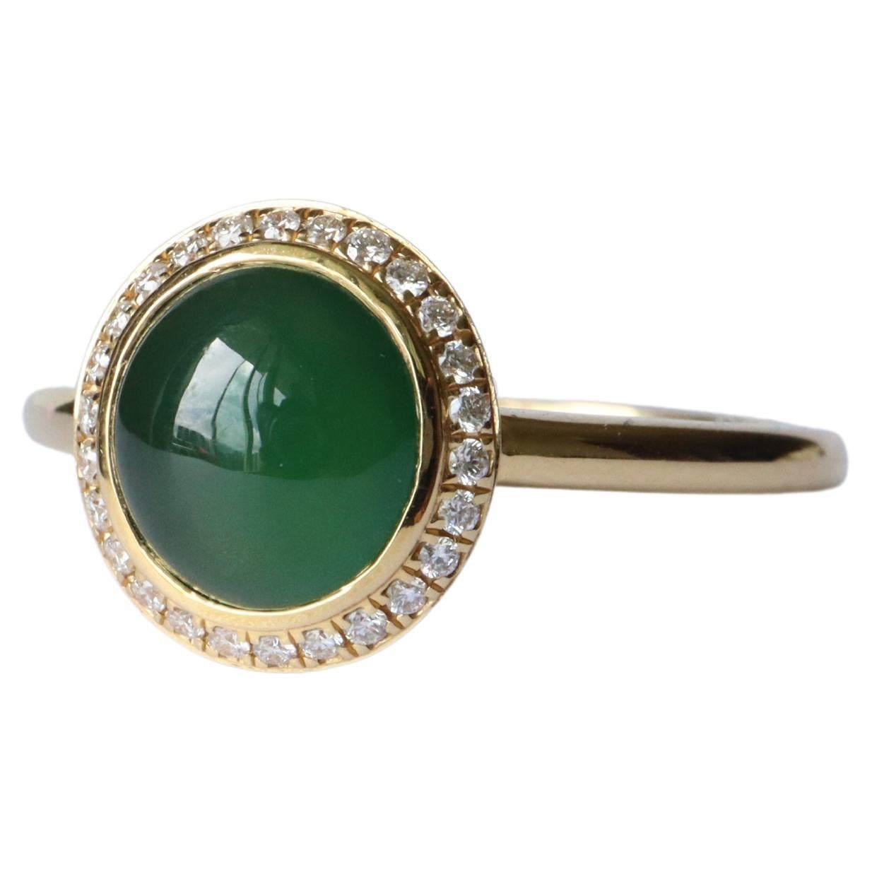 1.18Ct Burma Type A Jadeite Jade Ring in 18k solid gold For Sale