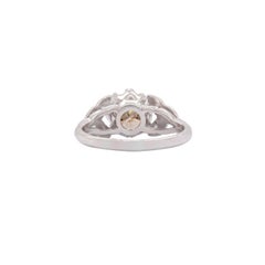 1.18ct Fancy Brown Round Brilliant Cut Diamond Platinum Engagement Ring