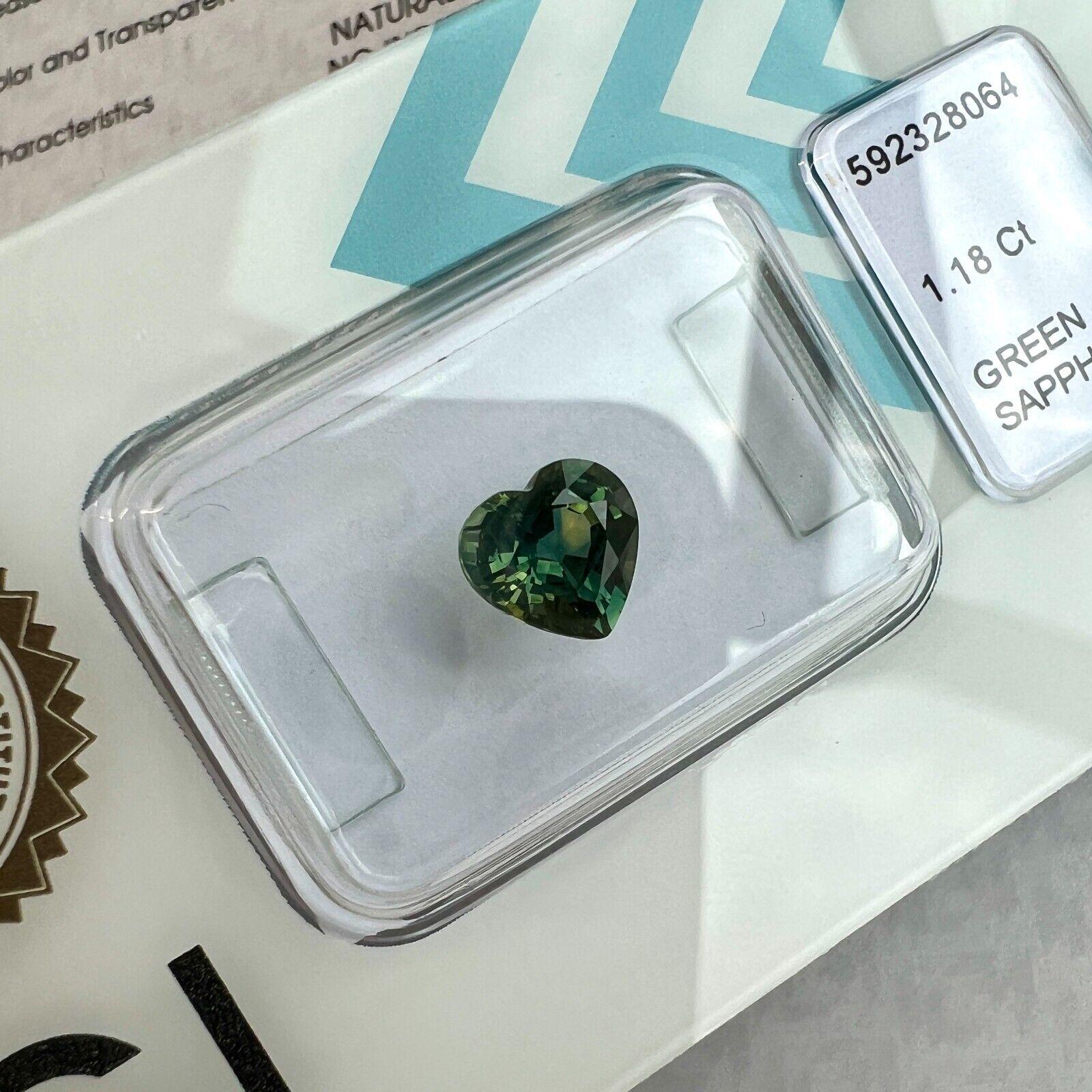 1.18ct Natural Bi Colour Sapphire Yellow Blue Green No Heat Heart IGI Certified In New Condition For Sale In Birmingham, GB