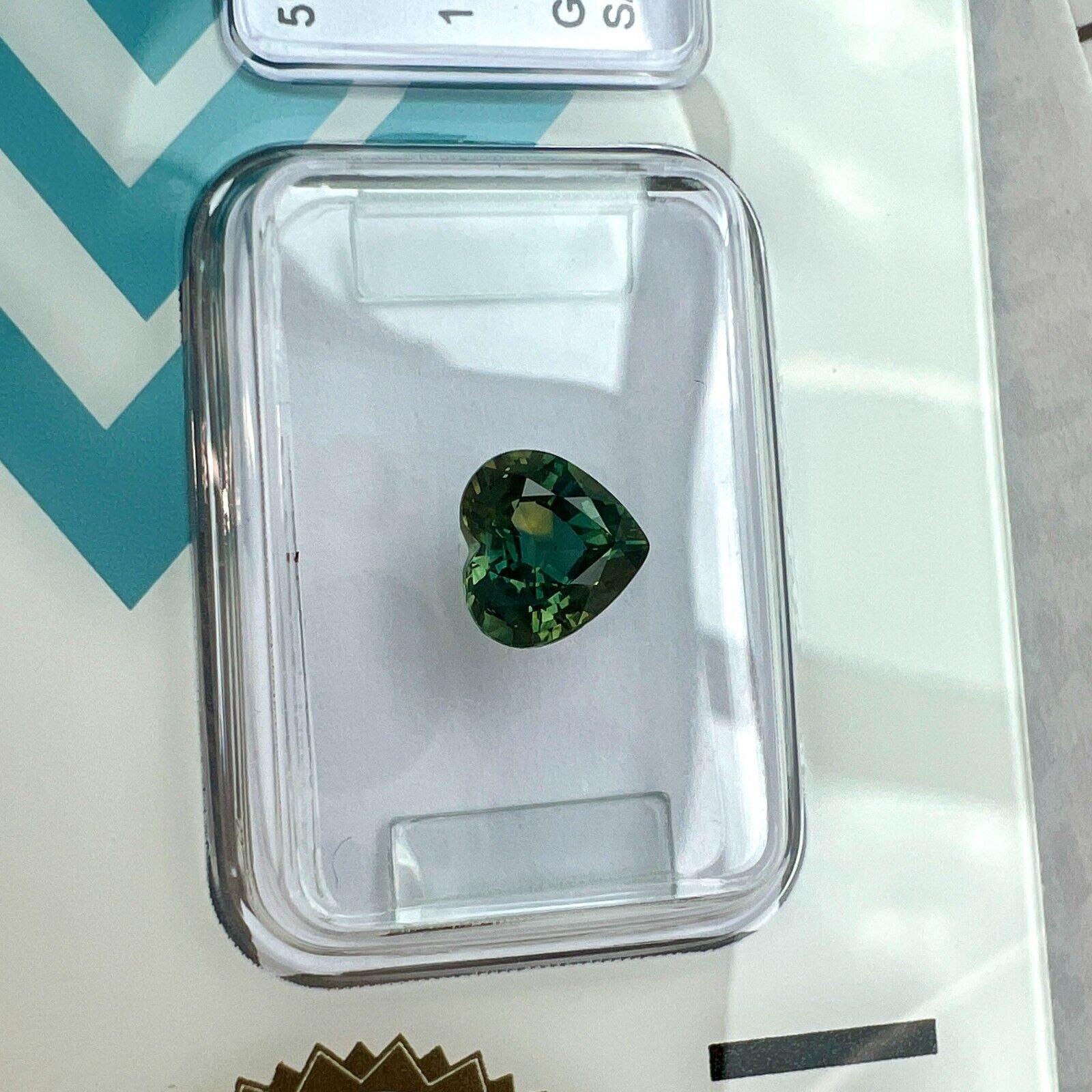 Saphir bicolore jaune bleu vert cœur non chauffé certifié IGI, 1,18 carat en vente 1