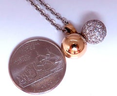 1.18ct Natural Diamonds Ball & Gold Dangle Pendant 14kt*