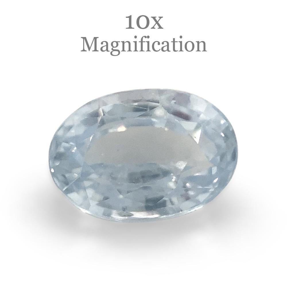 Women's or Men's 1.18ct Oval Icy Blue Sapphire from Sri Lanka Unheated For Sale