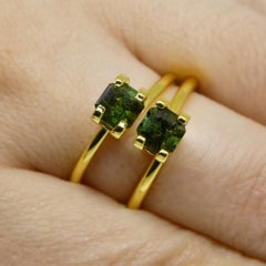 1.18ct Pair Asscher Cut Green Tourmaline