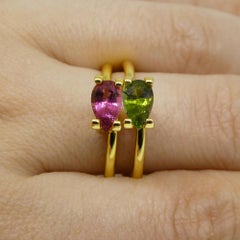 1.18ct Pair Pear Pink/Green Tourmaline