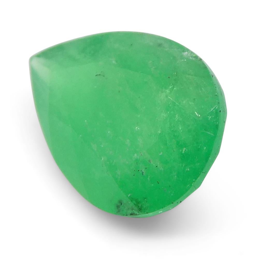 1.18ct Pear Green Emerald from Colombia For Sale 9