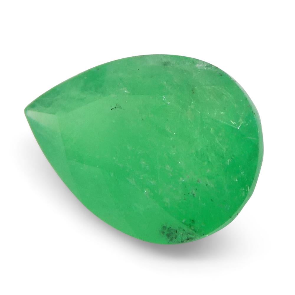 1.18ct Pear Green Emerald from Colombia For Sale 10